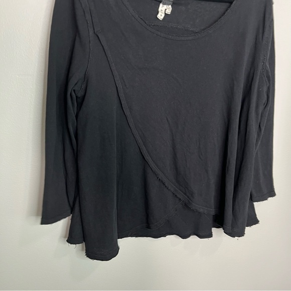 WE THE FREE Free People Tulip Cross Front Black Top size Small - Picture 9 of 12